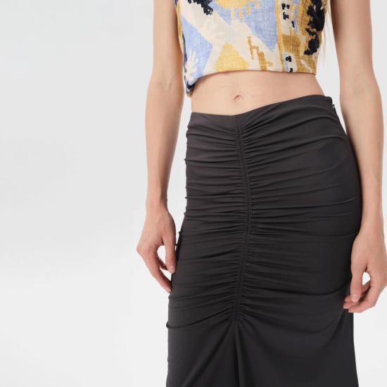  마리아 셰르 롱 스커트 세이보 리브 스커트 차콜 - MARIA CHER