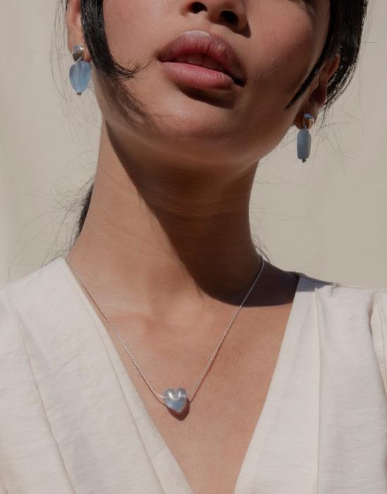  클레드 이어링 하트 드롭 장식이 있는  러브 - CLED