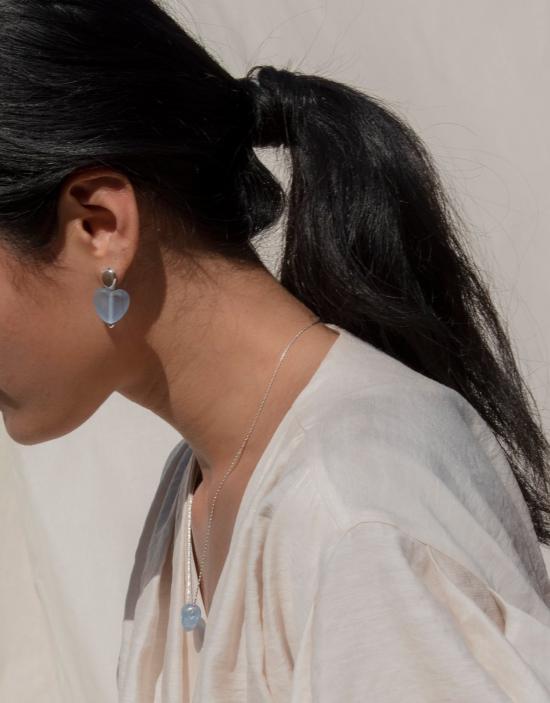  클레드 이어링 하트 드롭 장식이 있는  러브 - CLED