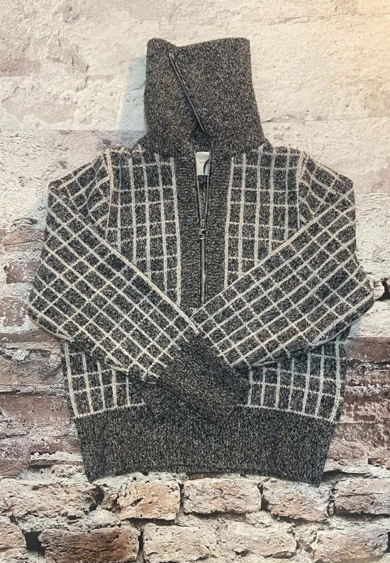  발리 스웨터 바를리 펄리 하프 집업 니트  차콜 마를