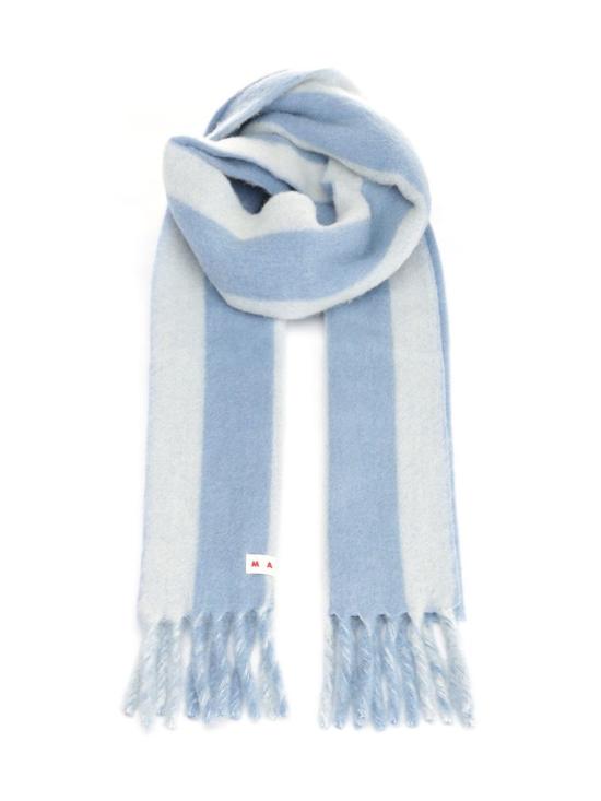  마르니 머플러/스카프 알파카 및 울 스카프 라이트 블루