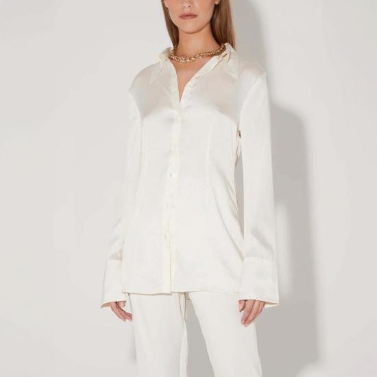  한센 앤 그레텔 블라우스 한센앤그레텔 몬순 피티드 셔츠 도브 - HANSEN & GRETEL