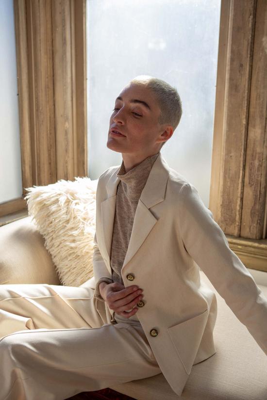  에리카 타노브 수트 자켓 에리카 타노프 버디 코튼 캔버스 블레이저 내추럴 - ERICA TANOV