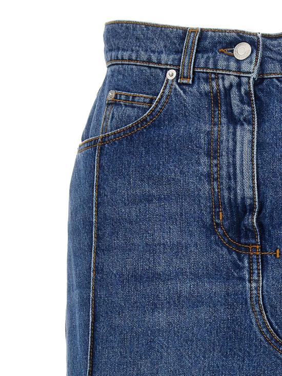  알렉산더 맥퀸 데님 스커트 컷아웃 디테일 펜슬  (블루) - ALEXANDER MCQUEEN