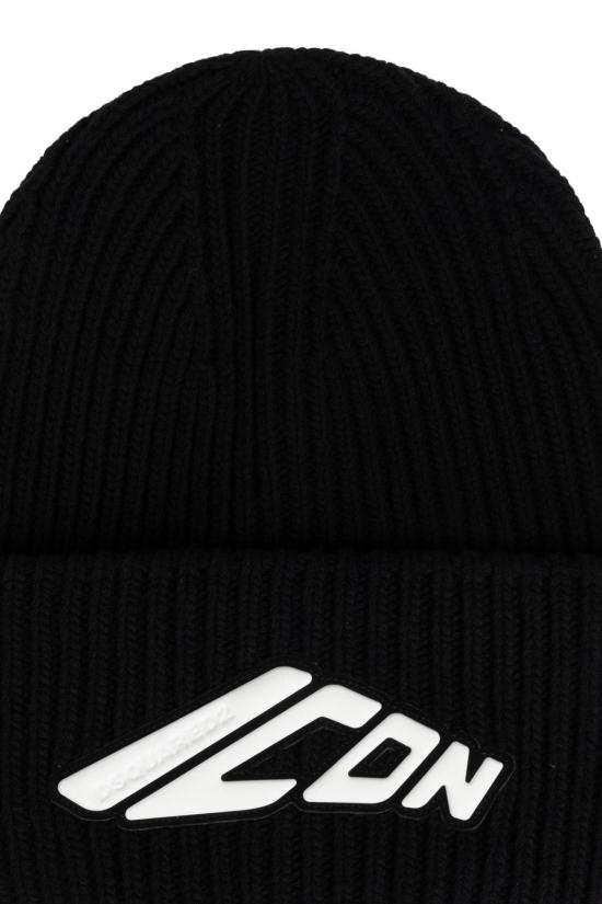  디스퀘어드2 모자 Dsquared2 로고 캡 블랙 화이트 - DSQUARED2