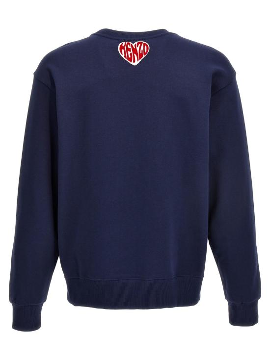  겐조 긴팔 티셔츠 로고 스웨트셔츠 블루 - KENZO