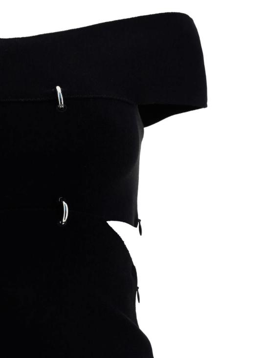  알렉산더 맥퀸 블라우스 탑, 컷아웃 디테일, 블랙 - ALEXANDER MCQUEEN