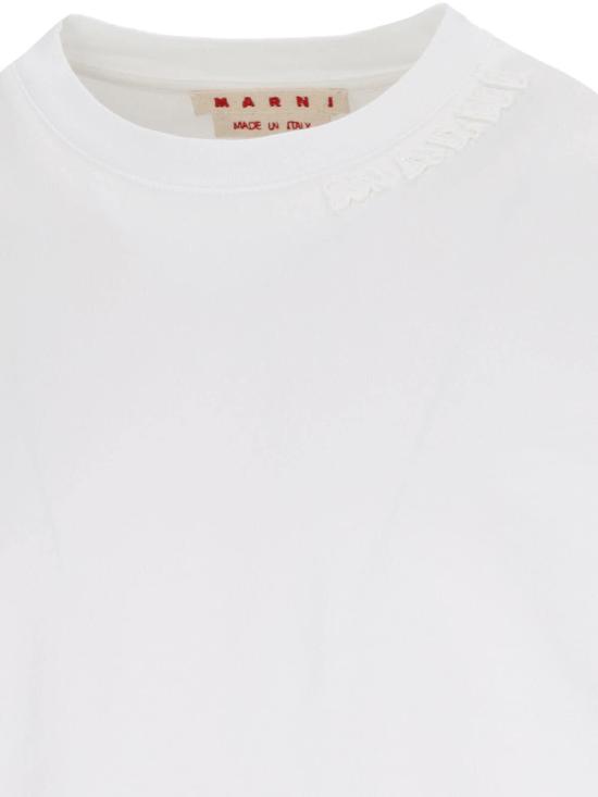  마르니 반팔 티셔츠 코튼 티셔츠 화이트 - MARNI