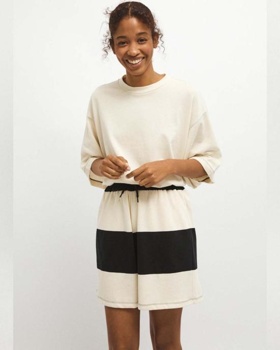  리타 숏팬츠 로우 에밀리아 스트라이프 저지 반바지 - RITA