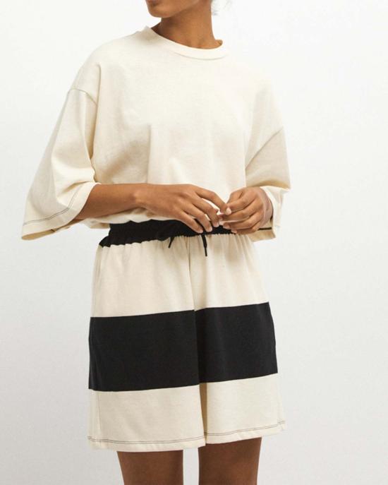  리타 숏팬츠 로우 에밀리아 스트라이프 저지 반바지 - RITA