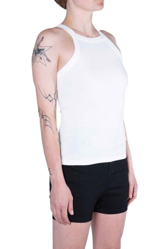  팽 민소매 티셔츠 팡 에센셜 리브드 탱크탑 화이트 - FANG