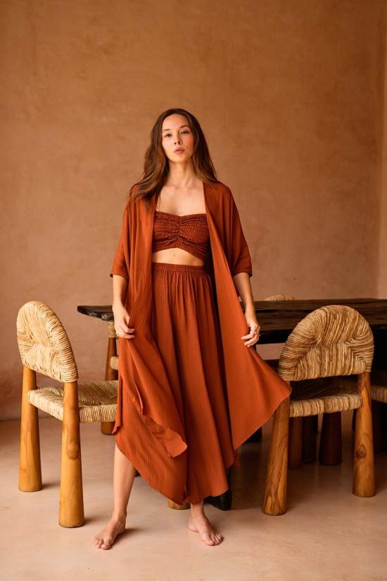  핑크 헤일리 자켓 카이아 플로이 키모노 랩 더스터 - PINK HALEY