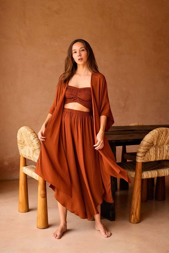  핑크 헤일리 자켓 카이아 플로이 키모노 랩 더스터 - PINK HALEY