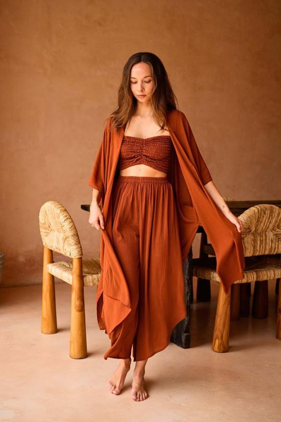  핑크 헤일리 자켓 카이아 플로이 키모노 랩 더스터 - PINK HALEY