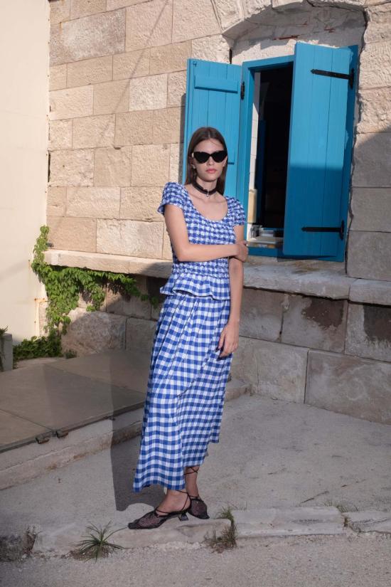  Untitled in Motion 롱 스커트 제목 없음 모션 알마 스커트 Ios 체크 - OTHER BRANDS