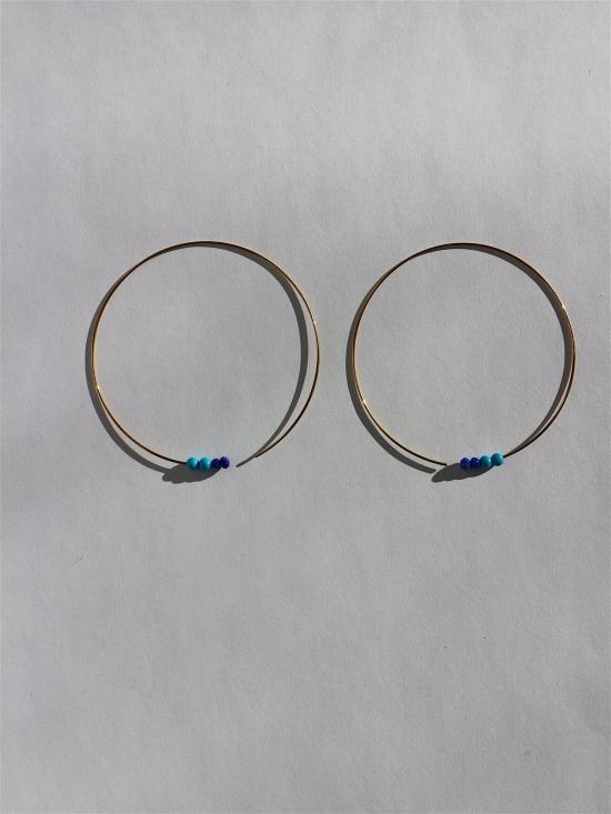  멜리사 맥아더 이어링 터쿼이즈 & 라피스 라줄리 귀걸이 골드 베르메일