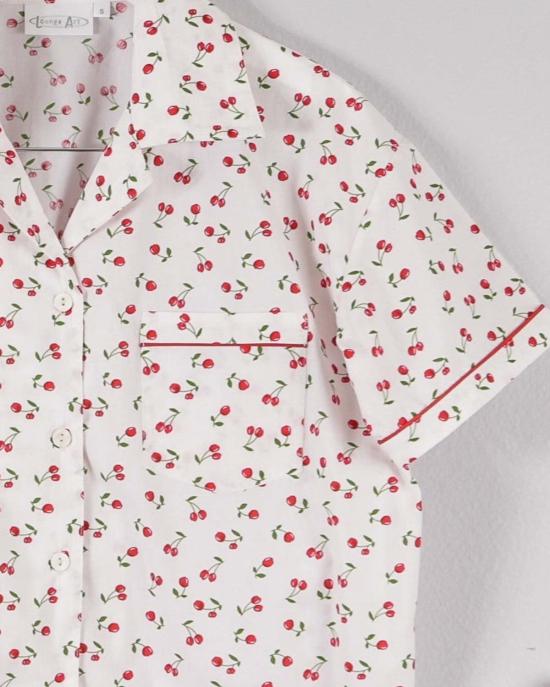  Lounge Act 라운지 웨어 라운지 액트 반팔 파자마 세트 체리 프린트 - OTHER BRANDS