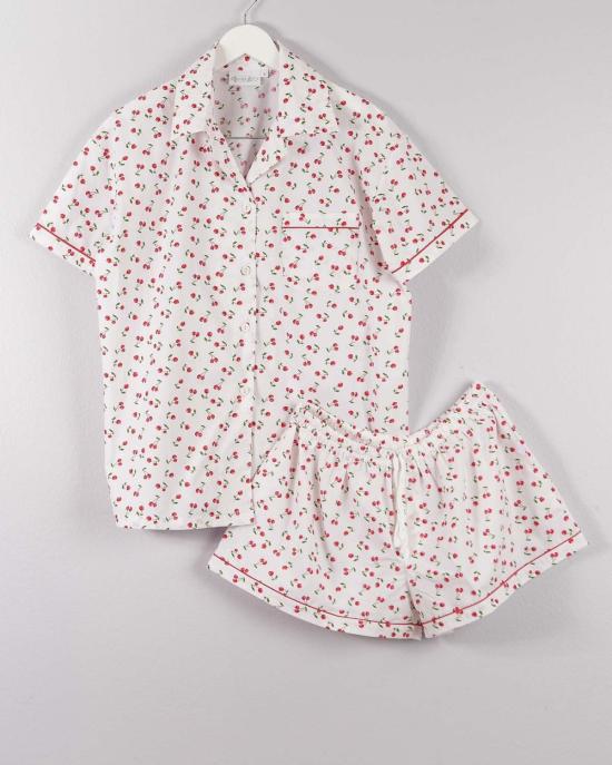  Lounge Act 라운지 웨어 라운지 액트 반팔 파자마 세트 체리 프린트