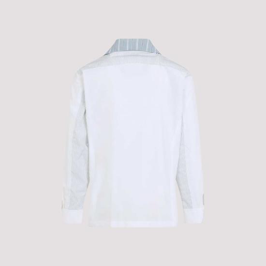  마르지엘라 긴팔 셔츠 메종  코튼  화이트 스트라이프 블루 - MAISON MARGIELA