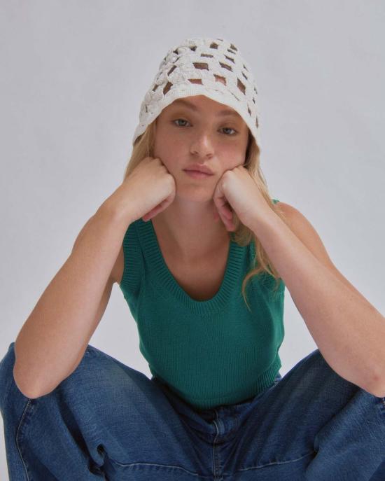  사야카 다비스 뉴욕 모자 사야카 데이비스 뉴욕 크로셰  화이트 - SAYAKA DAVIS NEW YORK