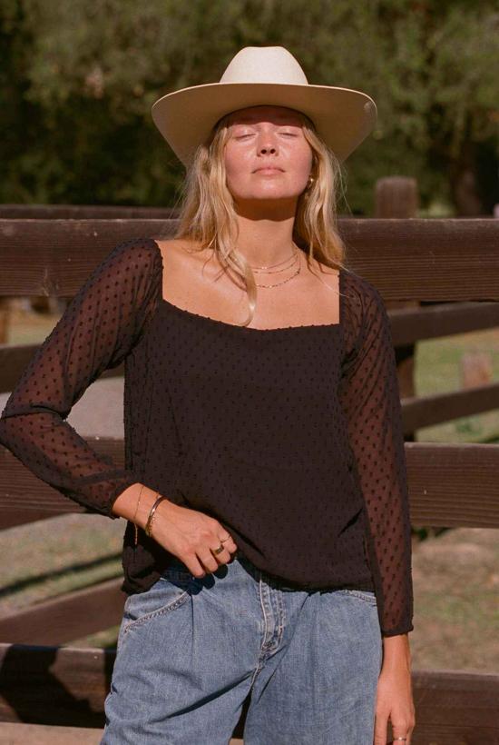  Merritt Charles 블라우스 메릿 찰스 러블리  블랙