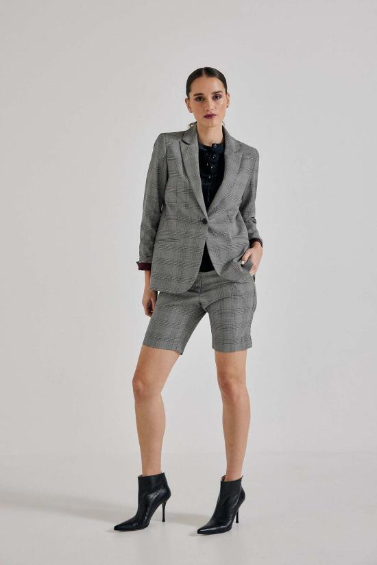  Lindsay Nicholas New York 숏팬츠 린지 니콜라스 뉴욕 엘리자베스 쇼트 그레이/버건디 체크 - OTHER BRANDS