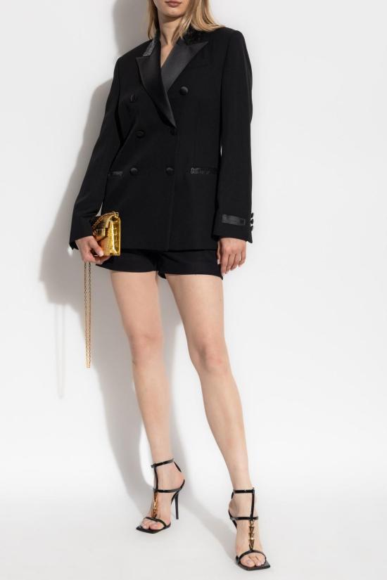  베르사체 수트 자켓 반짝이는 아플리케 장식이 있는  블랙 블레이저 - VERSACE