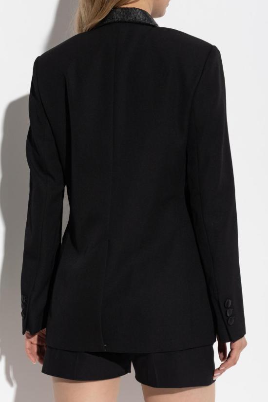  베르사체 수트 자켓 반짝이는 아플리케 장식이 있는  블랙 블레이저 - VERSACE