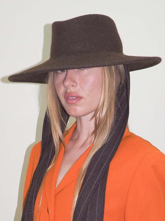  클라이드 모자 다이  W. 스카프 브라운 멜란지 - CLYDE