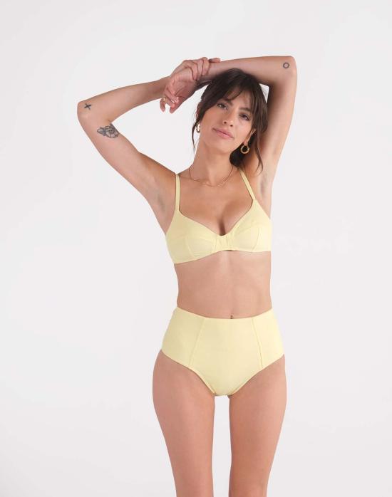  갈라마르 비키니 수영복 하이 바텀 멜로우 옐로우