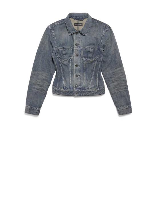  발렌시아가 가죽 자켓 재킷 네이비 그린 옐로우