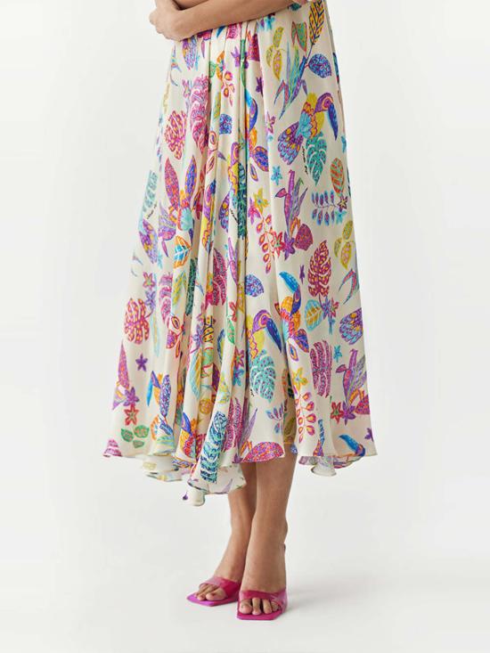  이키비 롱 원피스 아마존 스트랩 드레스 오프 화이트 - IKKIVI