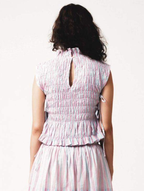  IKKIVI 셔츠 이키비 아이리스  베이비 핑크/스카이 블루 스트라이프 - IKKIVI