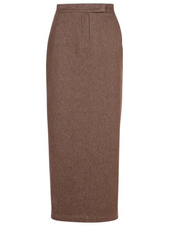  막스마라 롱 스커트 피아노사  브라운 - MAX MARA