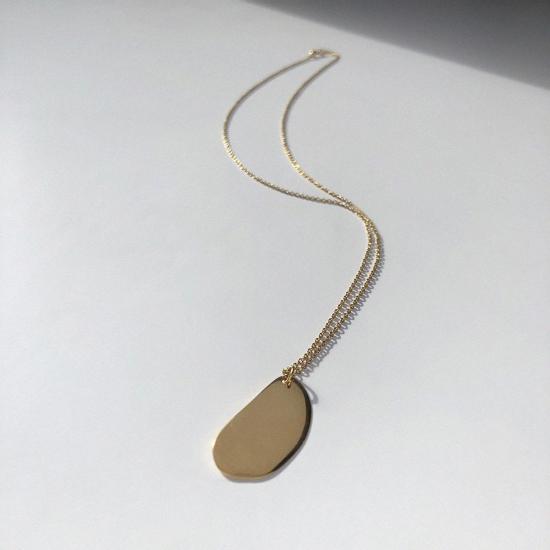  바 주얼리 목걸이/팬던트 플레이트 목걸이 금도금 - BAR JEWELLERY