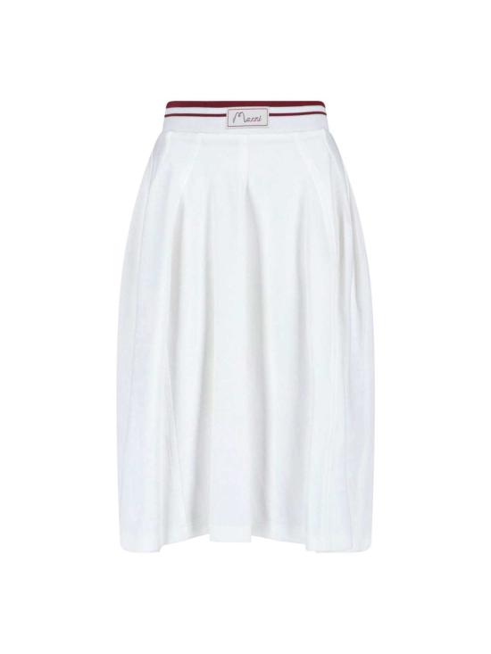  마르니 롱 스커트 플리츠 미디 스커트 화이트