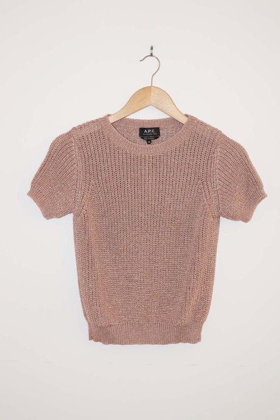  아페쎄 반팔 티셔츠 A.P.C. 오드리 반팔 니트 로즈