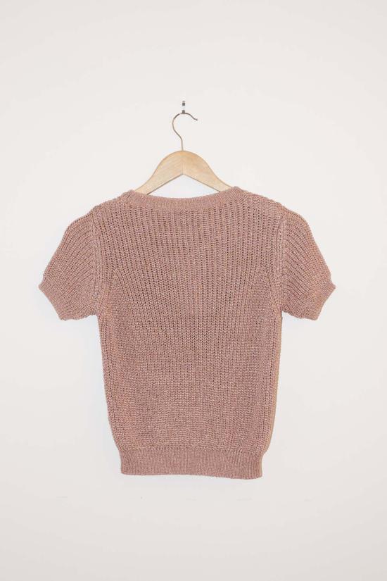  아페쎄 반팔 티셔츠 A.P.C. 오드리 반팔 니트 로즈 - A.P.C.