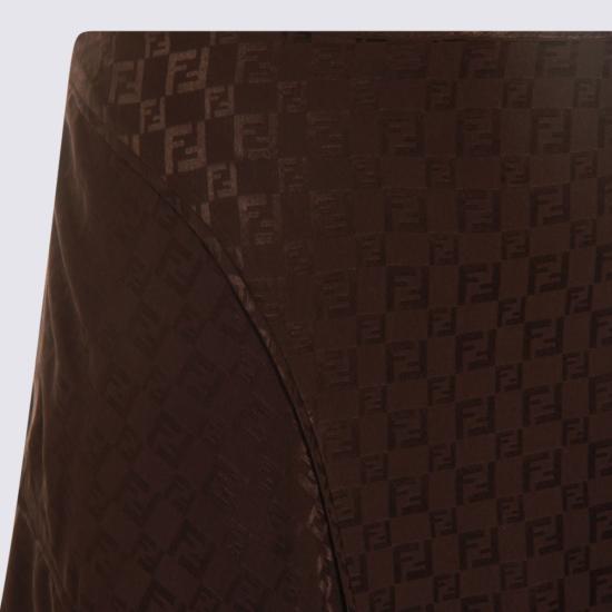  펜디 롱 스커트 실크  H 다크 브라운 - FENDI