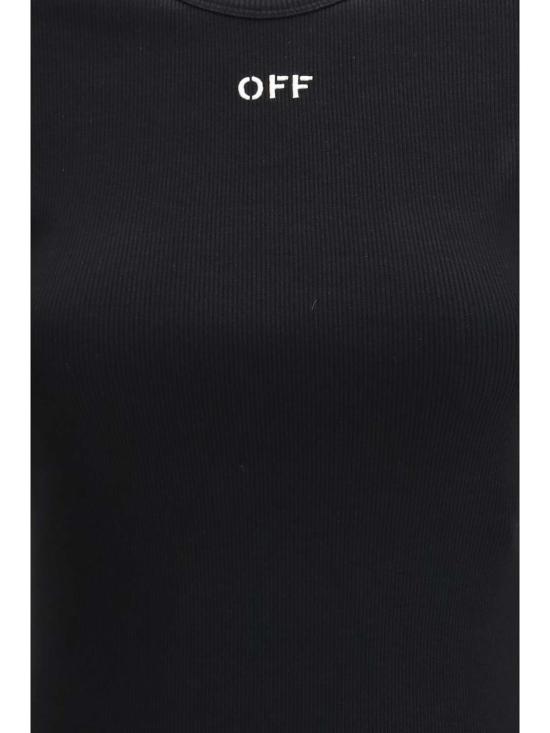  오프화이트 반팔 티셔츠 오프 스탬프 립 베이직 티셔츠 - OFF WHITE