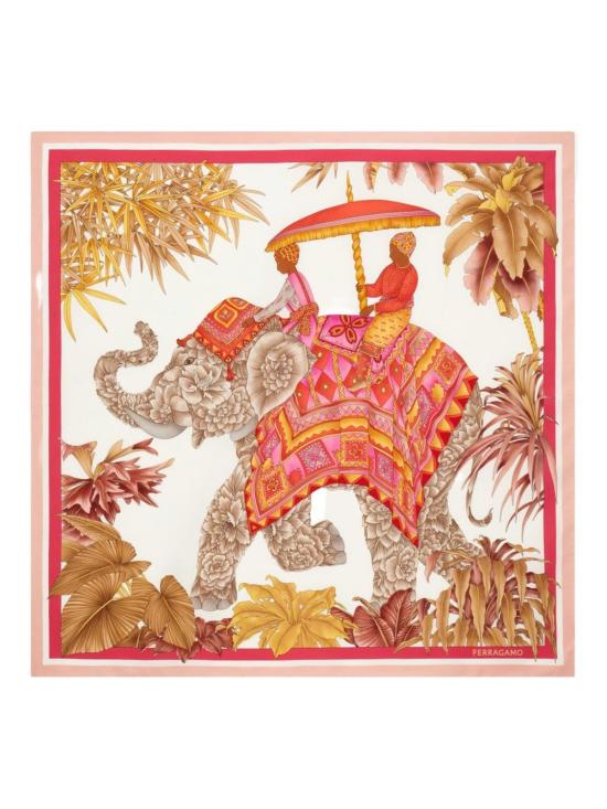  살바토레 페라가모 머플러/스카프 페라가모 그래픽 프린트 실크 스퀘어 스카프