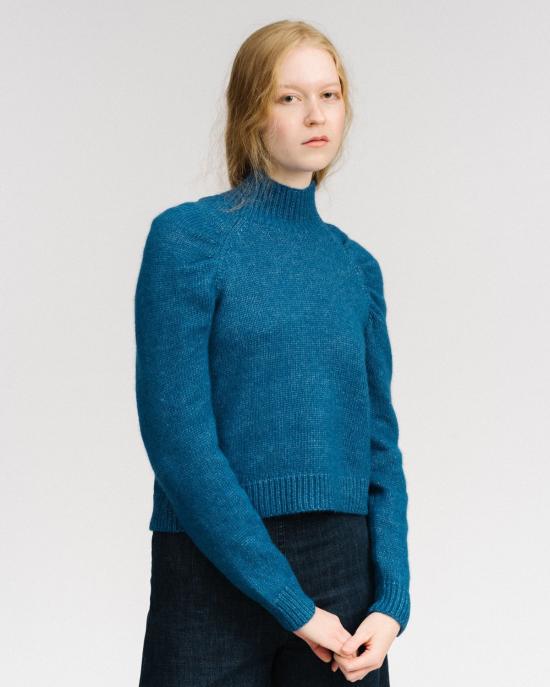  레이첼 코미 터틀넥 기도용 퍼프 소매 탑 (파란색) - RACHEL COMEY
