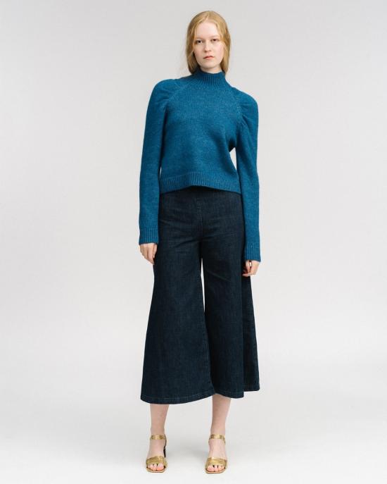  레이첼 코미 터틀넥 기도용 퍼프 소매 탑 (파란색) - RACHEL COMEY