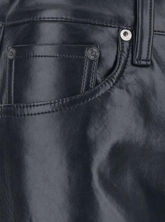  에이골디 가죽 팬츠 벨트 루프가 있는 아골드 가죽 혼방 블랙 - AGOLDE