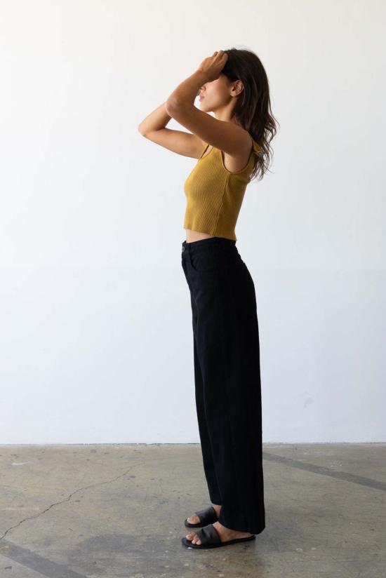  왈츠 데님 팬츠 와이드핏 진 블랙 - WALTZ