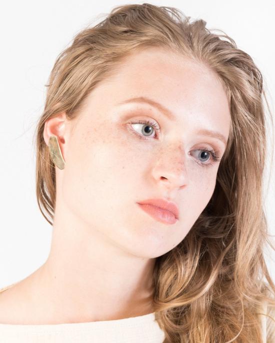  루이니 이어링 불규칙 플랫 귀걸이 (황동 소재) - LUINY
