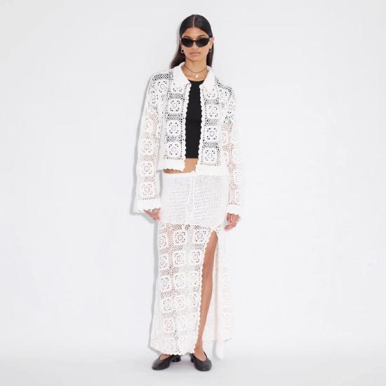  홀츠베일러 가디건 Holzweiler Rosie 크로셰 카디건 화이트 - HOLZWEILER