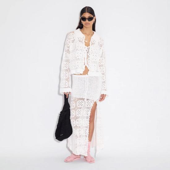 홀츠베일러 가디건 Holzweiler Rosie 크로셰 카디건 화이트 - HOLZWEILER