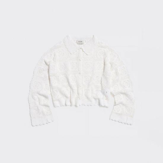  홀츠베일러 가디건 Holzweiler Rosie 크로셰 카디건 화이트 - HOLZWEILER