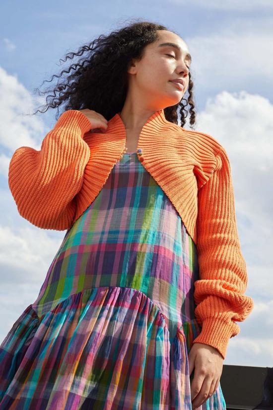  RUJUTA SHETH 가디건 루주타 셰스 조던 카디건 탠저린